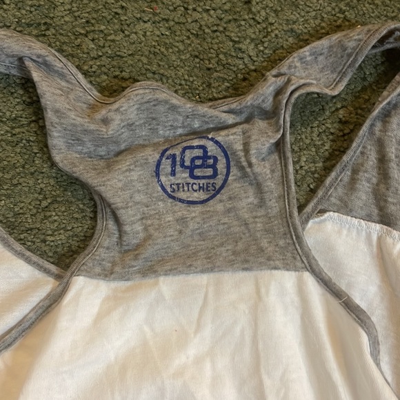 108 Stitches Size Large Stockton Ports Logo White & Grey Tank Top - Picture 5 of 5